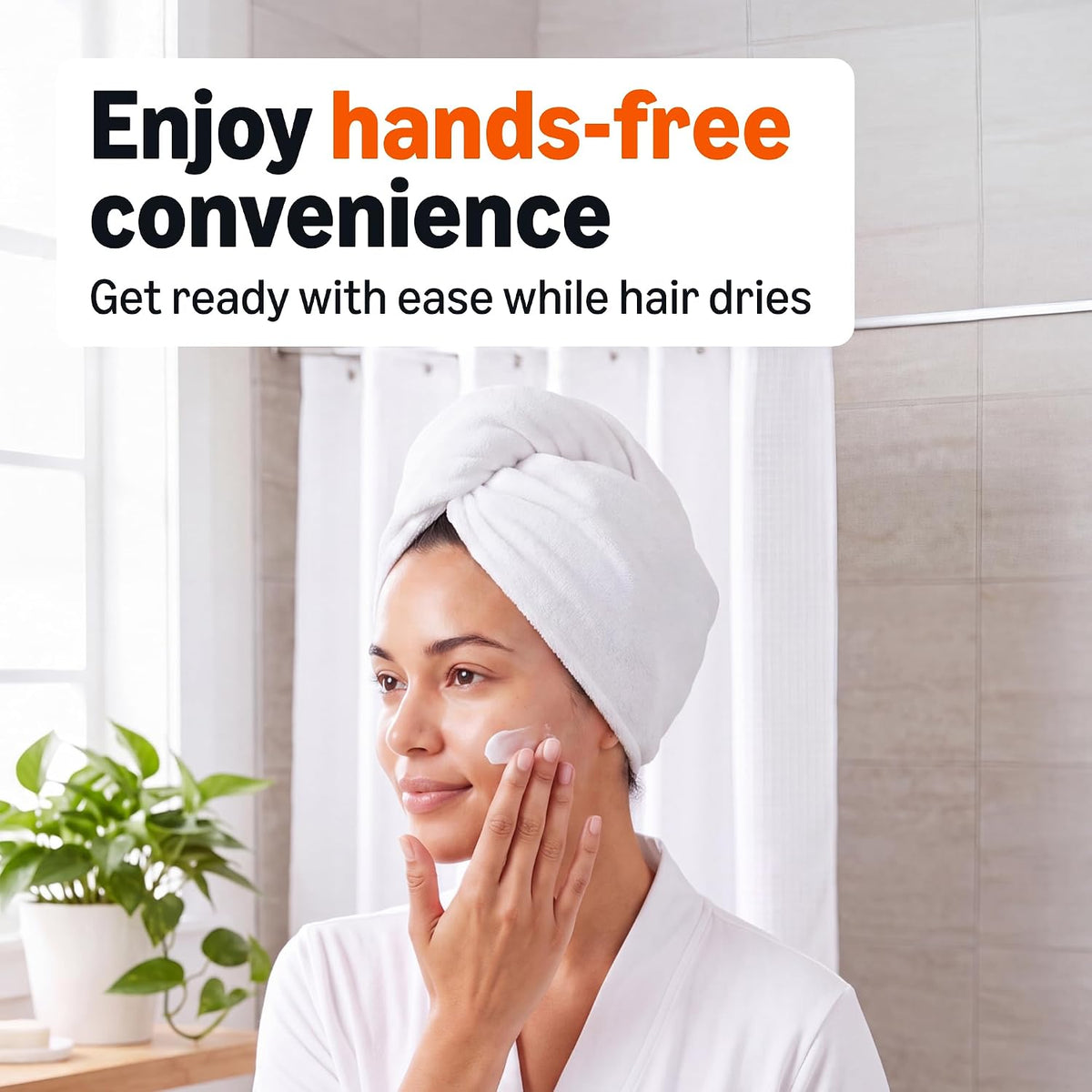 Quick Dry Microfiber Hair Towel Wrap, Hair Drying Towel, White/Pink, 2-Pack
