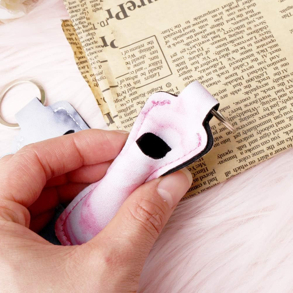3 Pcs Chapsticks Holder Keychain for Lipstick, Stocking Stuffers for Teen Girls Women Small Christmas Gifts