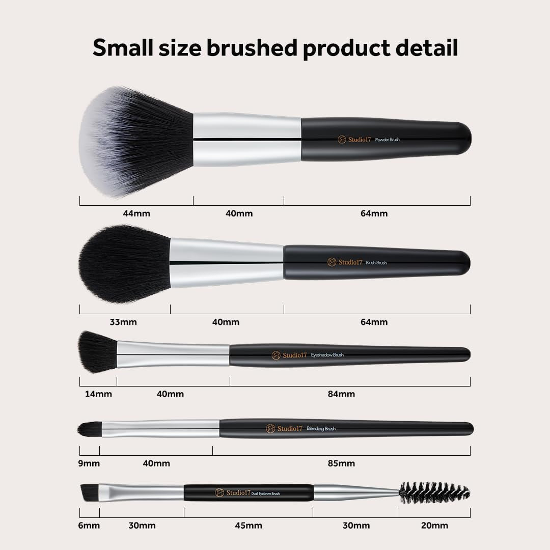 5-Piece Travel Makeup Brush Set with Zippered Pouch – photo 3 of 6