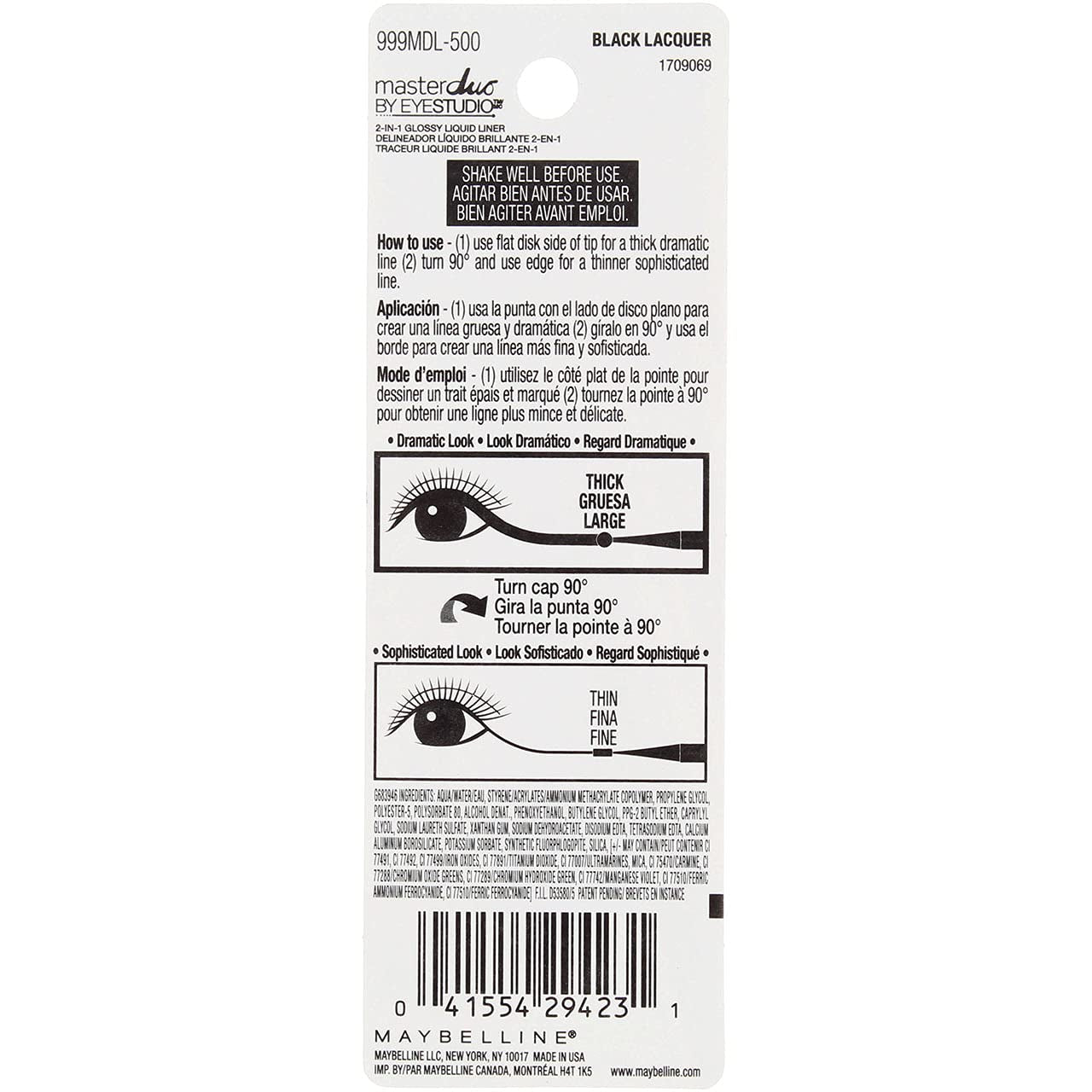 Eye Studio Master Duo Glossy Liquid Liner, Black Lacquer [500] 0.05 Oz