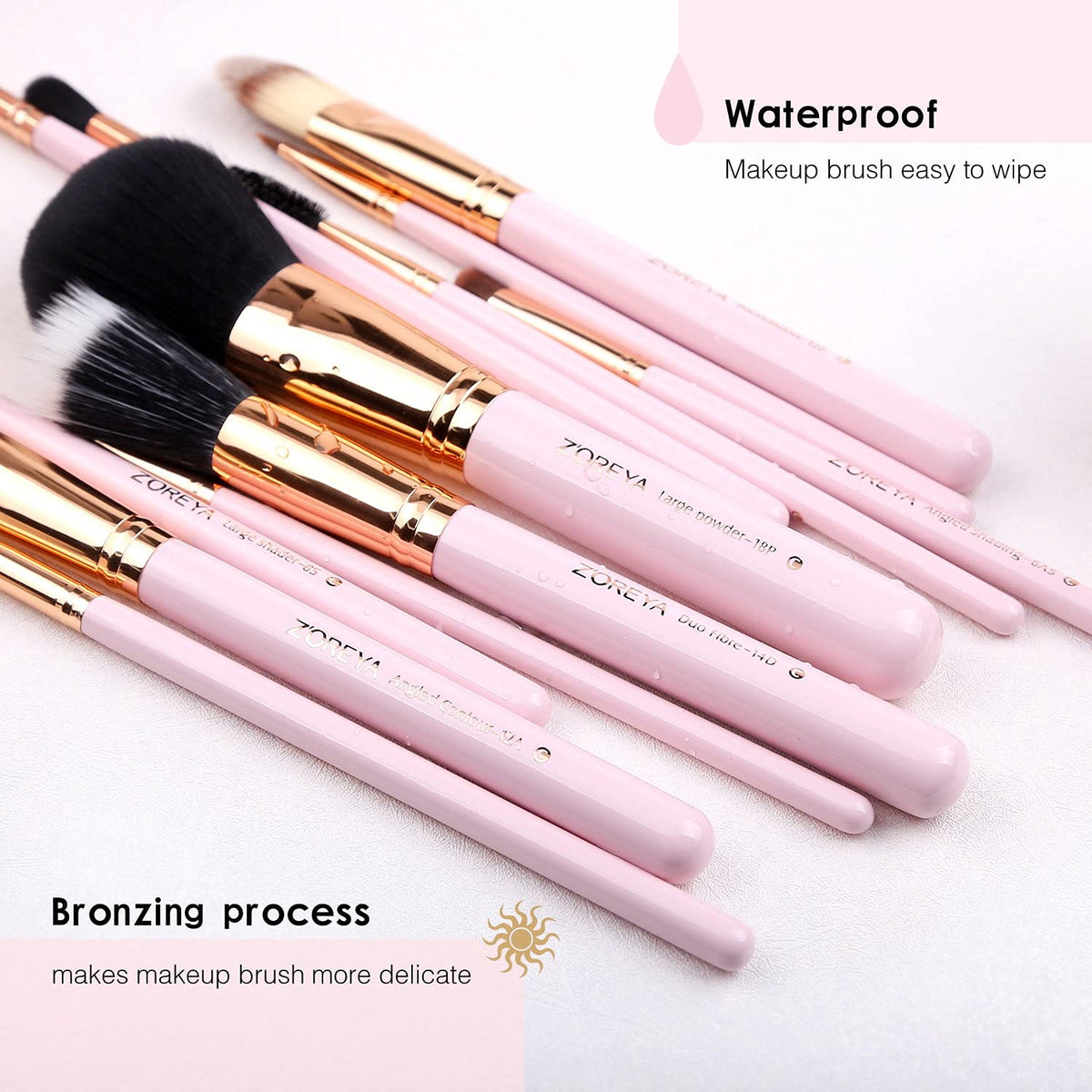 Z'OREYA 12-Piece Pink Makeup Brush Set with Holder – photo 3 of 7