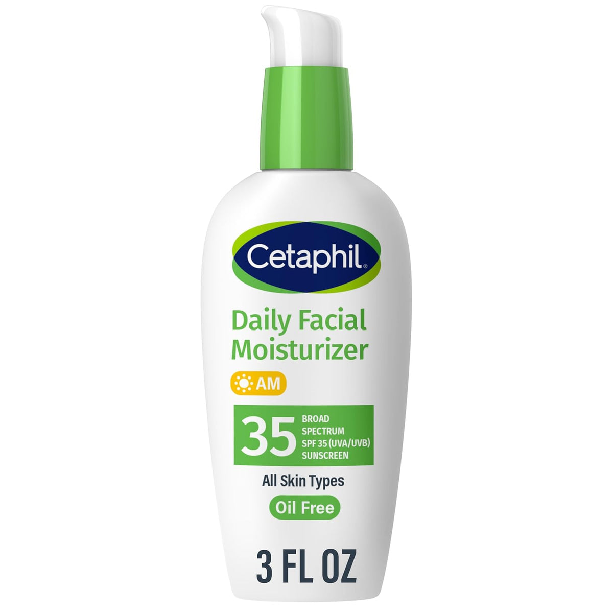 Daily Oil-Free Facial Moisturizer with Sunscreen, SPF 35, Fragrance Free, 3 Fl Oz (88 Ml)