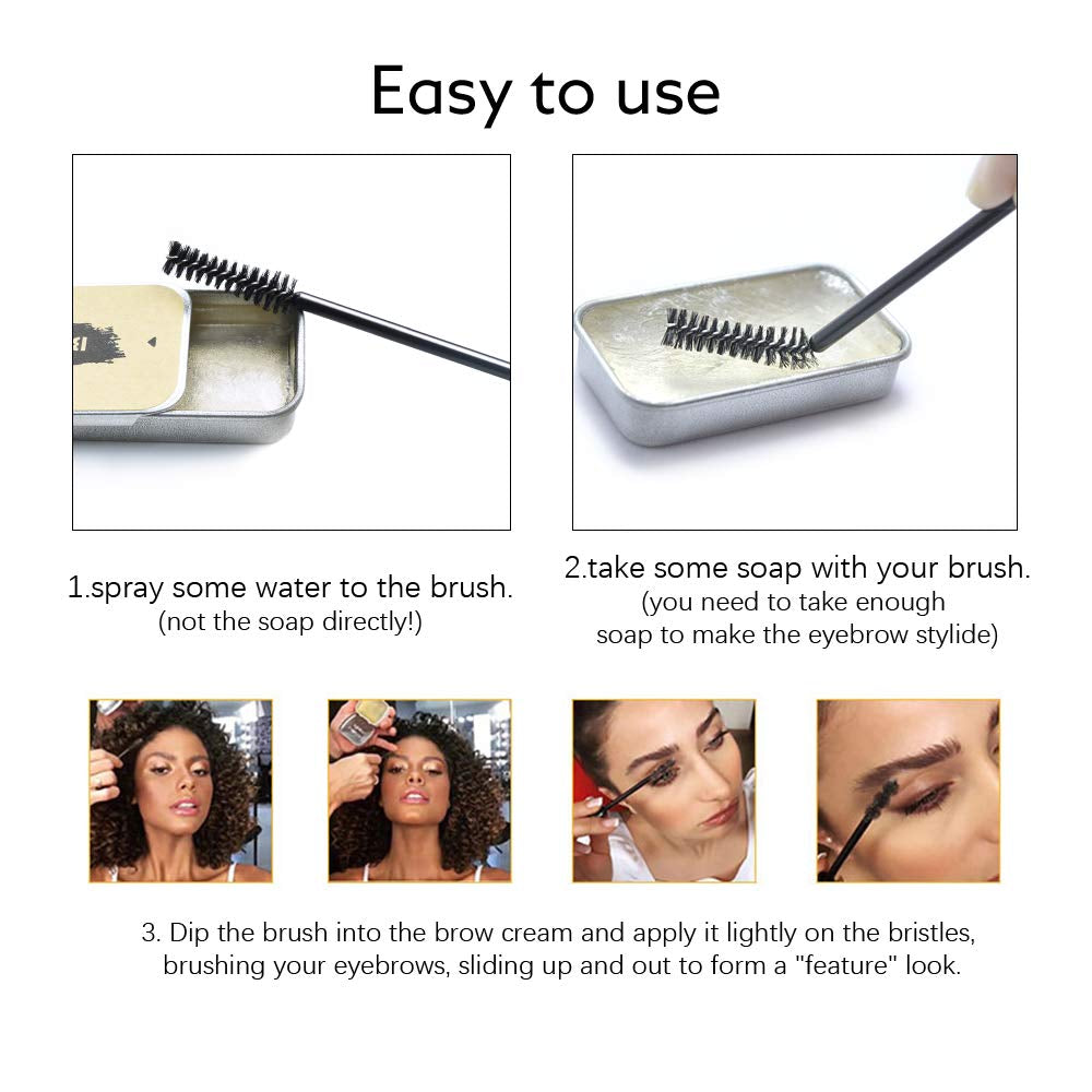 Eyebrow Soap Kit 2-Pack – Styling Pomade with Brushes