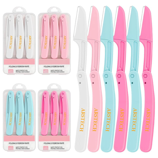 Dermaplane Razor for Women Face Shaver 12 PACK Foldable Face Razor