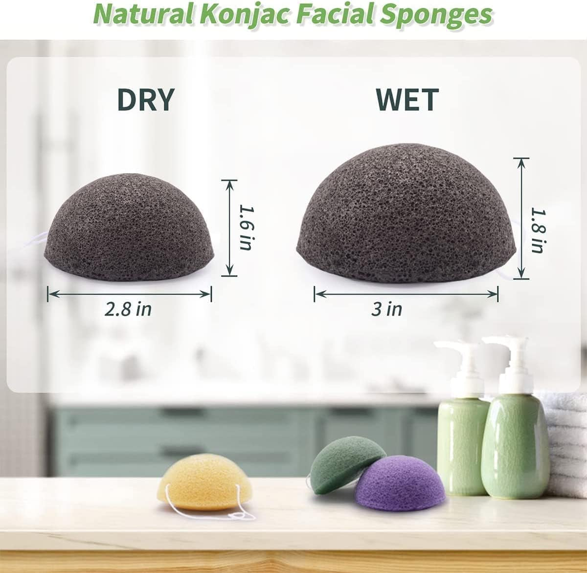 Konjac Facial Sponges 6-Pack – Gentle Cleanse