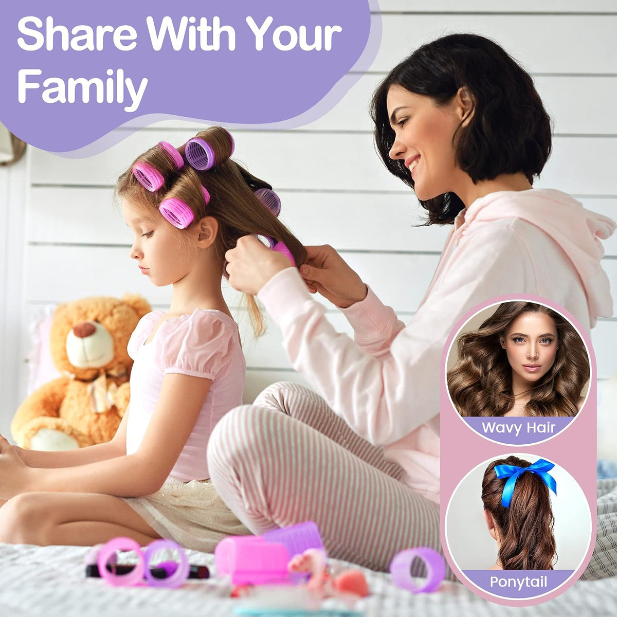 33 Piece Hair Rollers Set, Self Grip Hair Rollers for Long Medium Short Hair,  Large Medium Hair Curler （22 Rollers + 10 Stainless Steel Clip +1 Storage Bag）