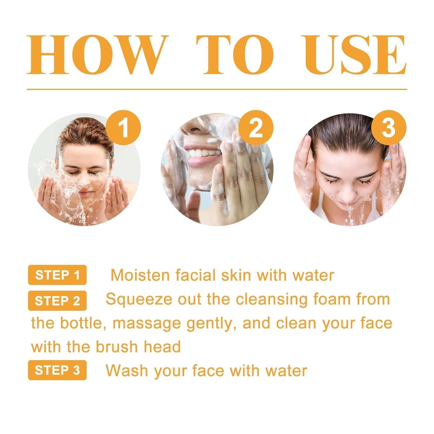 2 Pcs Glow Wash Turmeric Face Wash with Brush, Deep Cleaning Face Scrub Exfoliating Turmeric Facial Foam Cleanser.