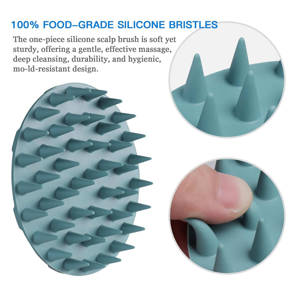 INNERNEED Silicone Scalp Massager Shampoo Brush Dark Green – photo 3 of 6