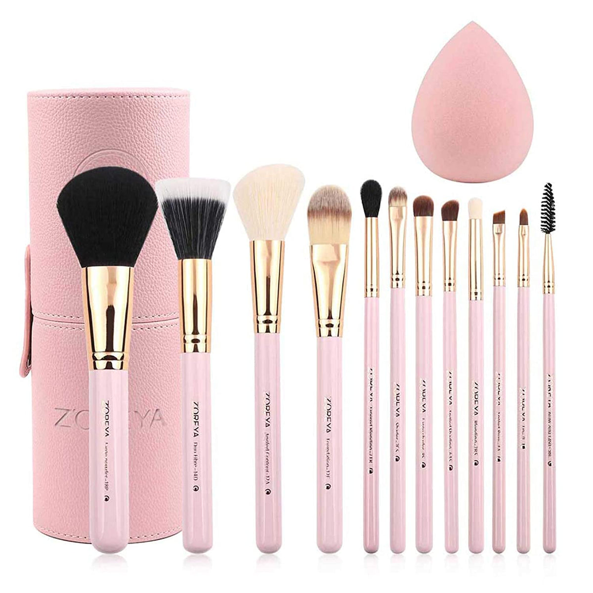 Z'OREYA 12-Piece Pink Makeup Brush Set with Holder – main photo