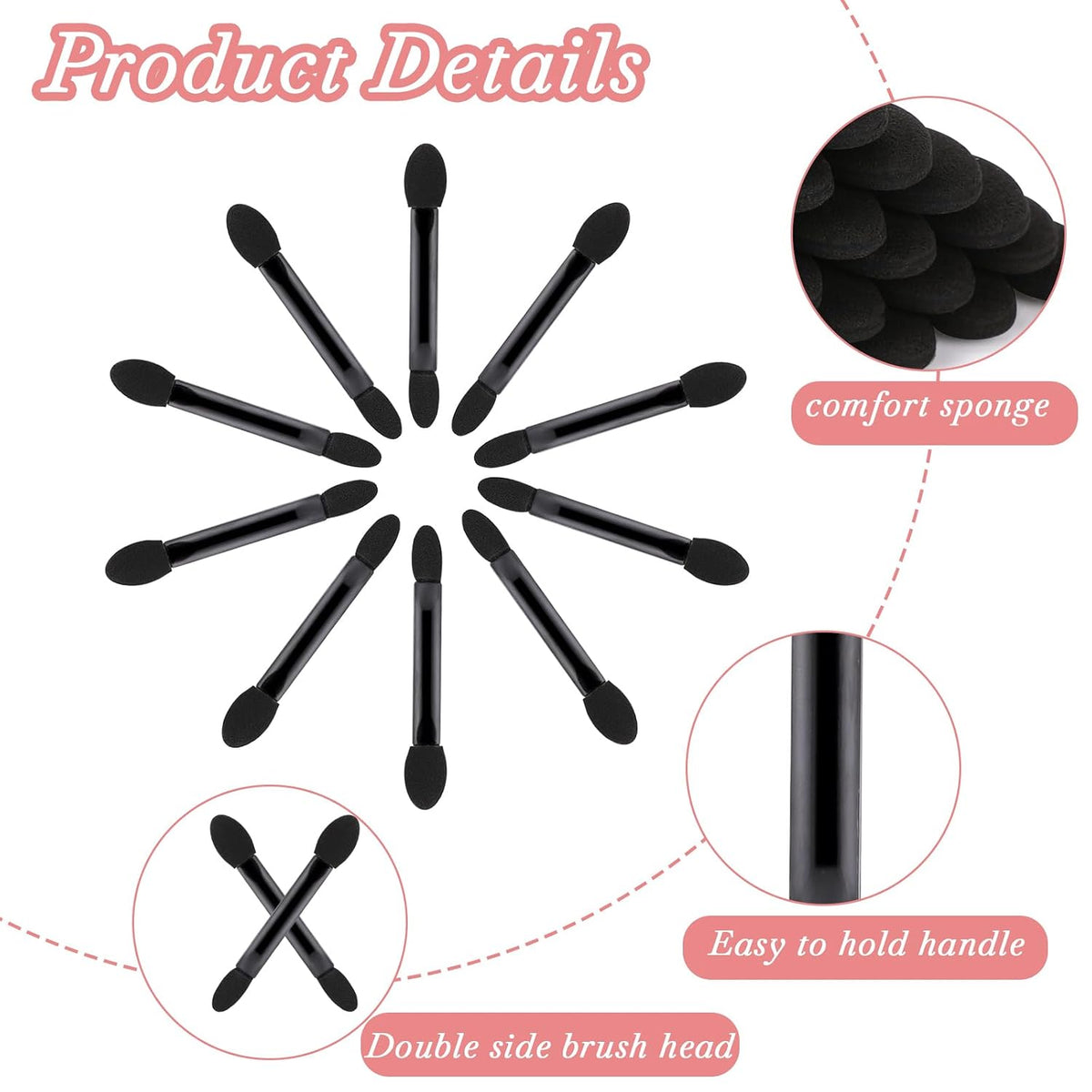50-Piece Disposable Eyeshadow Sponge Applicators – photo 3 of 7