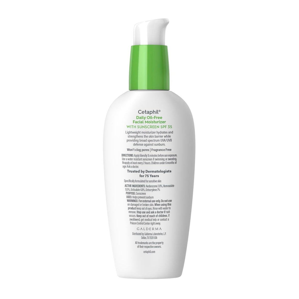Daily Oil-Free Facial Moisturizer with Sunscreen, SPF 35, Fragrance Free, 3 Fl Oz (88 Ml)