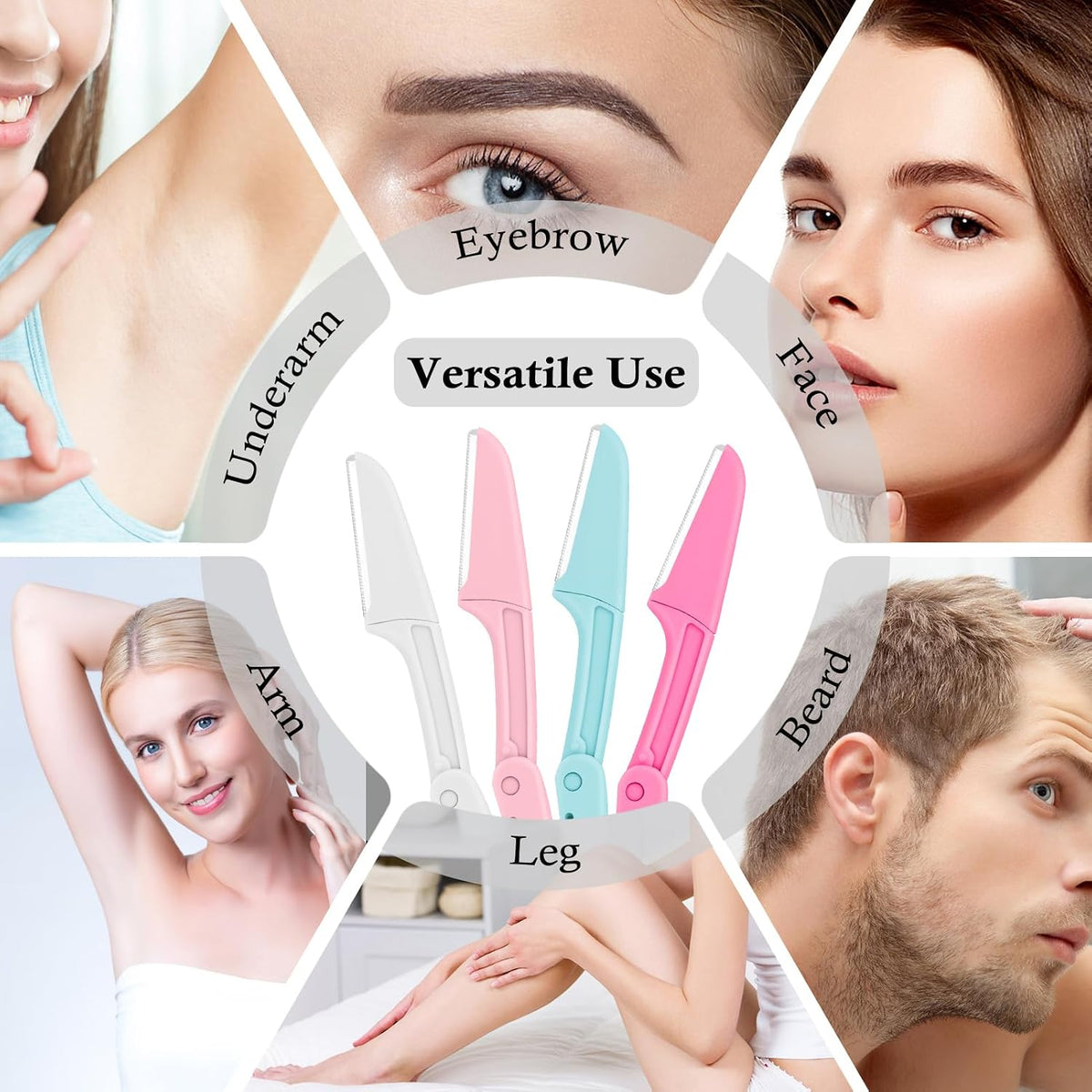 Dermaplane Razor for Women Face Shaver 12 PACK Foldable Face Razor