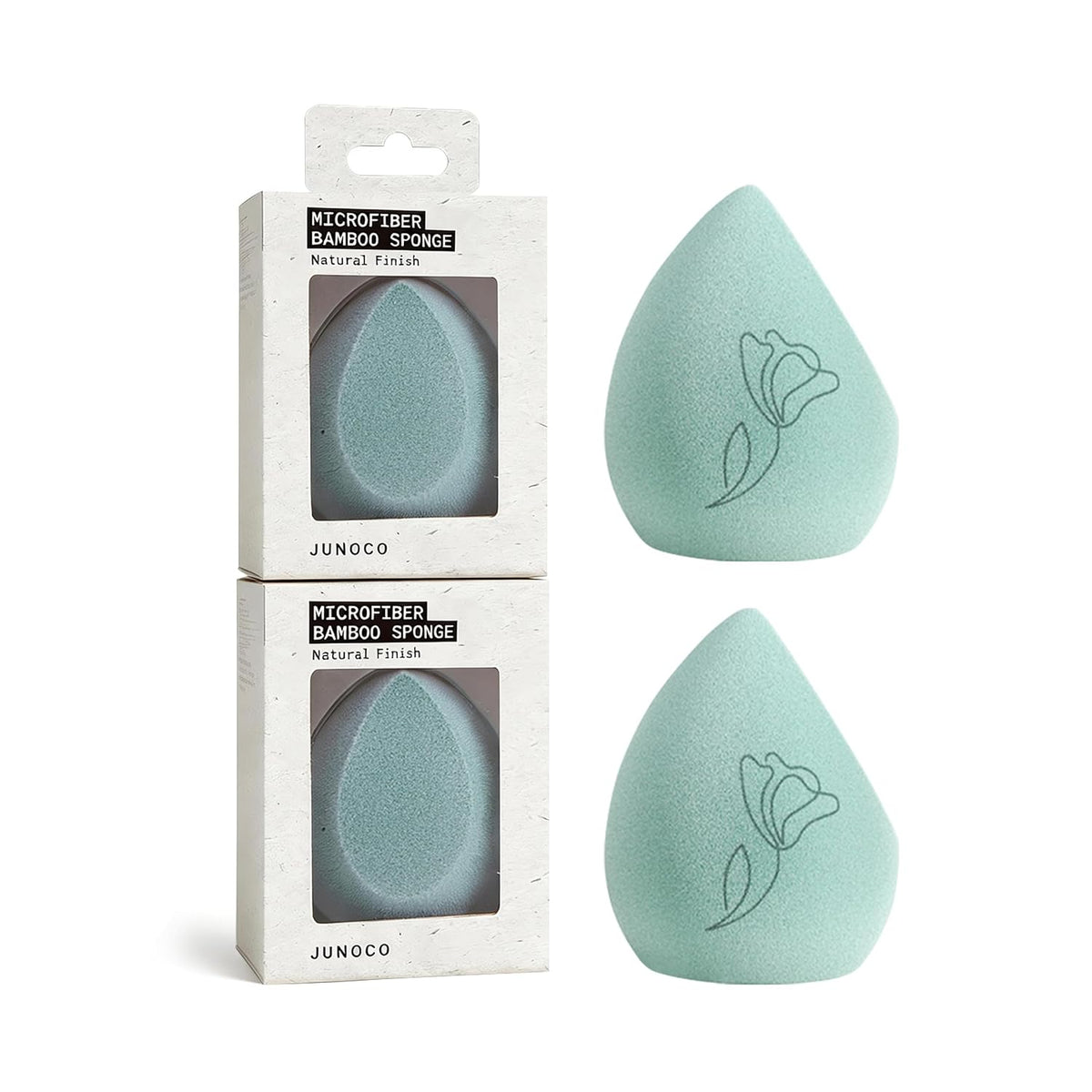 Microfiber Makeup Sponges 2-Pack – Bamboo Dual-Layer Blenders